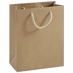 Recycled Kraft Groove Euro-Shoppers, 8 x 4 x 10"