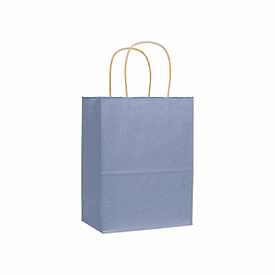 French Blue Varnish Stripe Shoppers, 8 1/4x4 3/4x10 1/2&quot;